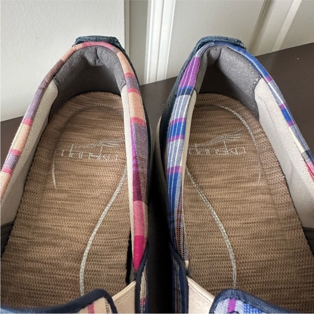 Dansko Women’s Belle Madras Plaid Canvas Slip On Comfort Sneakers Shoes Size 9.5 - Picture 10 of 11